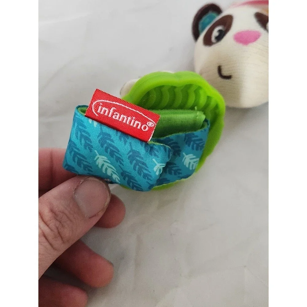 Infant Toy lot Of 3 Infantino Wrist rattle Owl Panda Knit soft ABC book crinkles